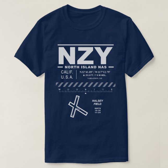 Camiseta North Island NAS / Halsey Field NZY (Diseño del anverso)