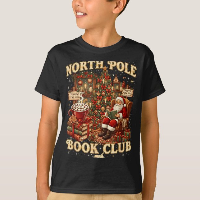 Camiseta North Le Book Club Cozy Christmas Reading Gift  (Anverso)