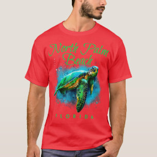 Camiseta North Palm Beach Florida Watercolor Sea Turve