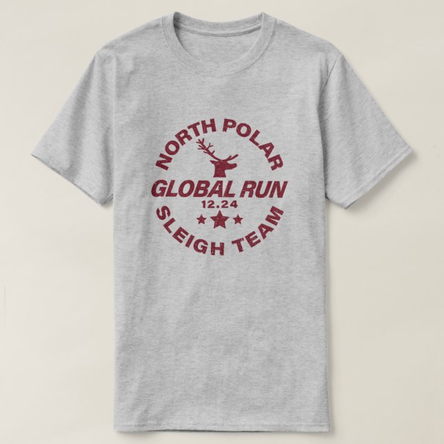 Camiseta North Polar Sleigh Team Global Run 12.24 (Diseño del anverso)