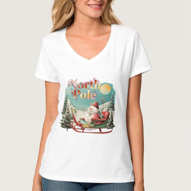 Camiseta North Pole: Where Magic Never Melts (Anverso)