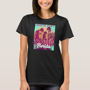 Camiseta North Port FL Florida vintage retro escena oceánic