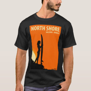 Camiseta North Shore Haleiwa Hawái Vintage Retro Surf USA 