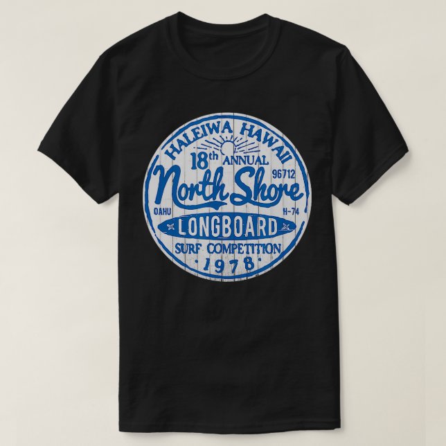Camiseta North Shore Haleiwa Hawaii Larga Surf (Diseño del anverso)