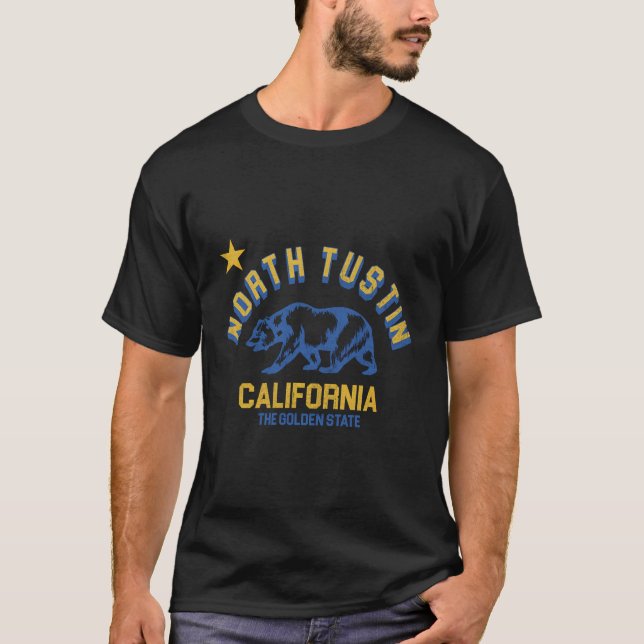 Camiseta North Tustin California Beach Flag Bear Surf Ca Vi (Anverso)