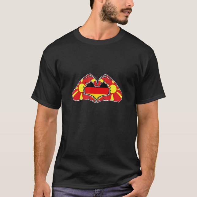Camiseta Northern Macedonia and Germany  Heart hand friends (Anverso)