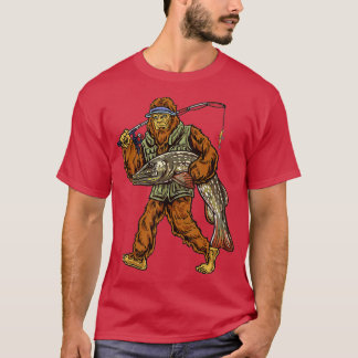 Camiseta Northern Pike Fishing Bigfoot Hunting Fishermen