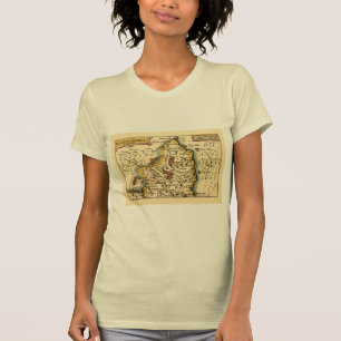 Camiseta Northumberland County England Mapa anticuario anti