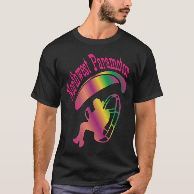 Camiseta Northwest Paramotor Arcoíris Rosa (Anverso)