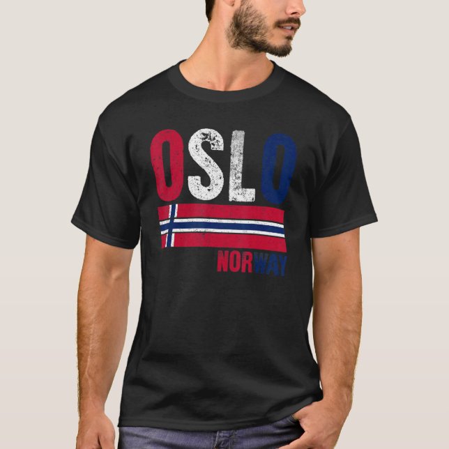 Camiseta Noruega Bandera Noruegas de Oslo Hombres Mujeres N (Anverso)