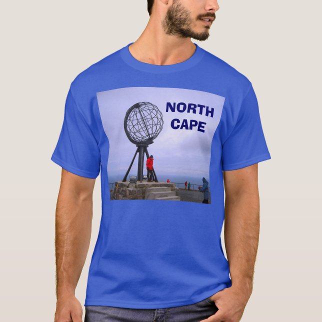 Camiseta Noruega, cabo del norte, globo (Anverso)