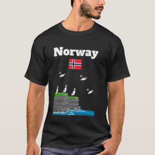 Camiseta Noruega Colonia de Puffin Mar Acanos Noruega Bande