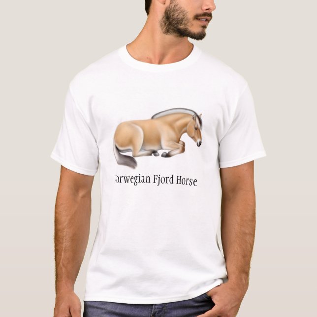 Camiseta noruega del caballo del fiordo (Anverso)
