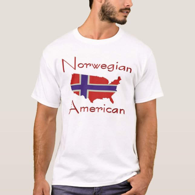 Camiseta noruega del mapa de American/USA (Anverso)
