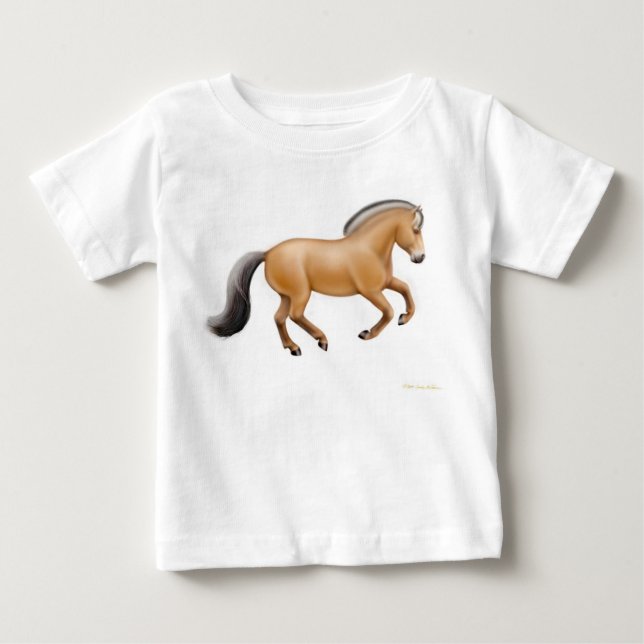Camiseta noruega del niño del caballo del fiordo (Anverso)