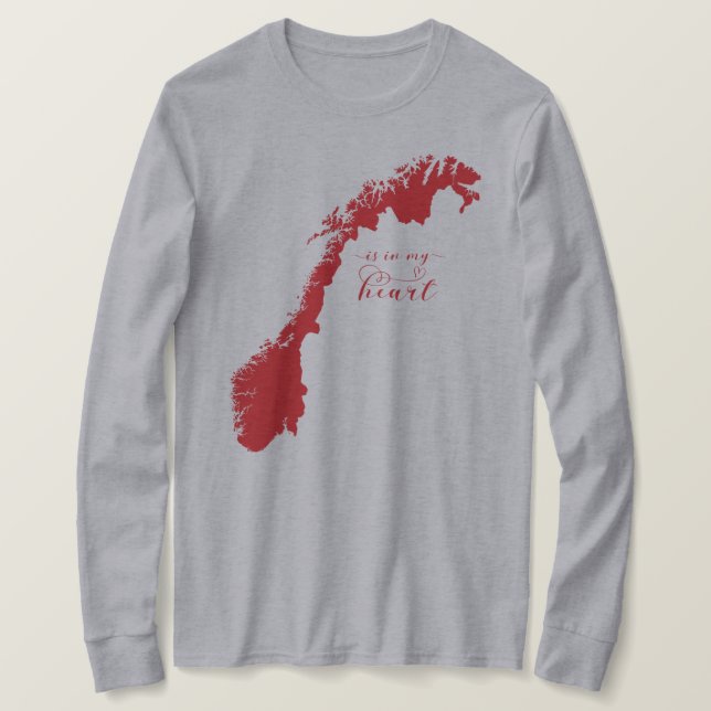 Camiseta Noruega Está En Mi Corazón (Anverso del diseño)