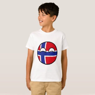 Camiseta Noruega Geeky que tiende divertida Countryball