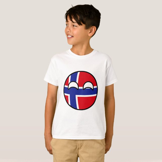 Camiseta Noruega Geeky que tiende divertida Countryball (Anverso completo)