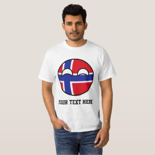 Camiseta Noruega Geeky que tiende divertida Countryball