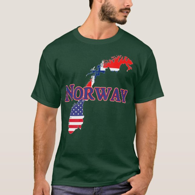 Camiseta Noruega Mapa de Expatriados en el Patrimonio de Pa (Anverso)