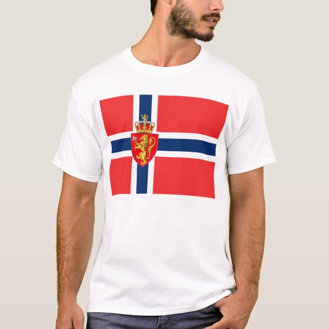 Camiseta Noruega, pabellón noruego, con escudo de armas (Anverso)