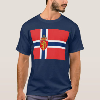 Camiseta Noruega, pabellón noruego, con escudo de armas/azu