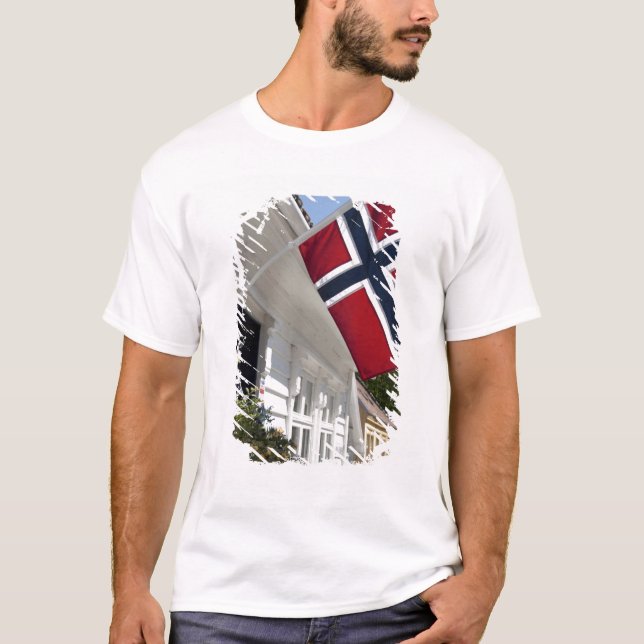 Camiseta Noruega, Stavanger. Vistas históricas al centro. (Anverso)