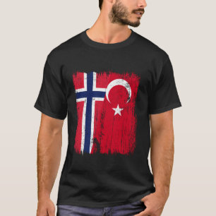 Camiseta Noruega Turquía Media Bandera Turquia Noruego Turc