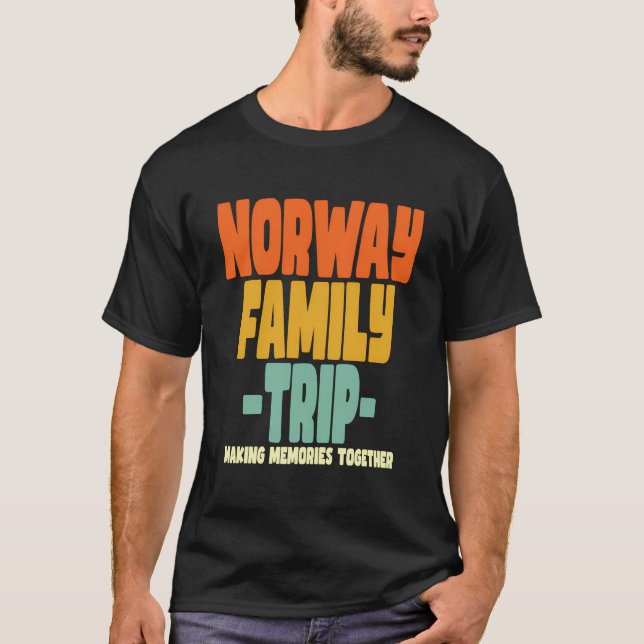 Camiseta Noruega: Vacaciones por viaje familiar (Anverso)