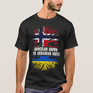 Camiseta Noruego crece con bandera de raíces ucranianas