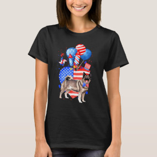 Camiseta Noruego Elkhound Dog Merica 4 De Julio Estadounide