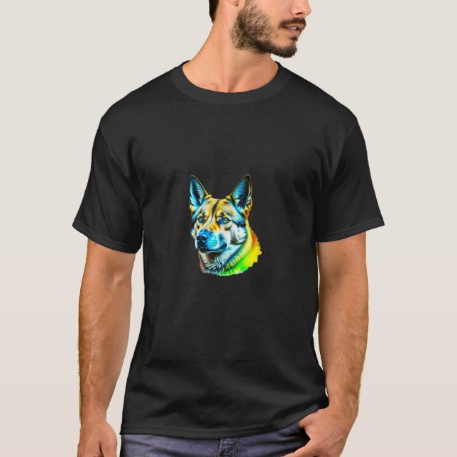 Camiseta Noruego Elkhound Pop Art I Dog Lover I Splash Ar (Anverso)
