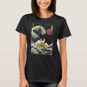 Camiseta Noruego Lundehund Japonés Kanagawa Wave Surf D
