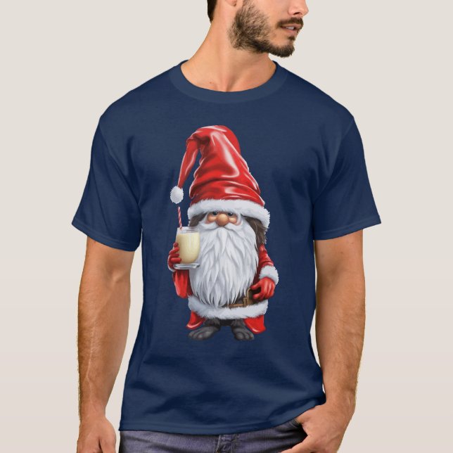 Camiseta Noruego Nisse Gnome Gonk Llevando Un Vaso De Huevo (Anverso)