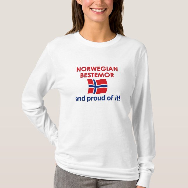Camiseta Noruego orgulloso Bestemor (abuela) (Anverso)