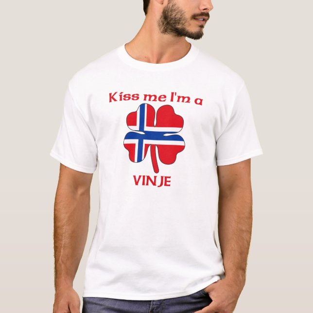 Camiseta Noruegos personalizada me besan que soy Vinje (Anverso)