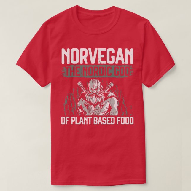 Camiseta Norvegan The Nordic God Of Plant Based Food Viking (Diseño del anverso)