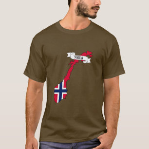 Camiseta  Norway flag map