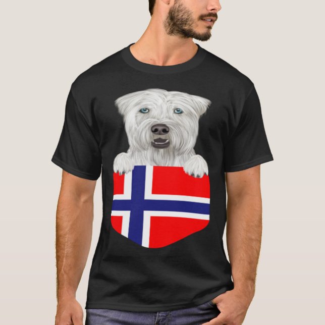 Camiseta Norway Flag Soft Coated Wheaten Terrier Dog In Poc (Anverso)