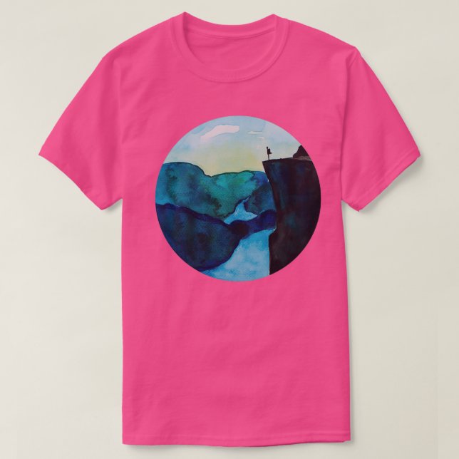 Camiseta Norway Preikestolen I Backpacker I Watercolour Des (Diseño del anverso)