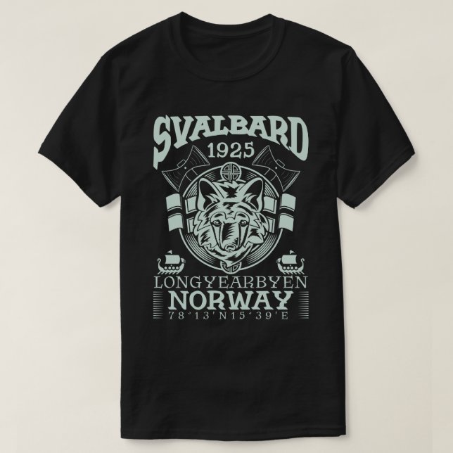 CAMISETA NORWAY SVALBARD LONGYEARBYEN - FOX ÁRTICA (Diseño del anverso)