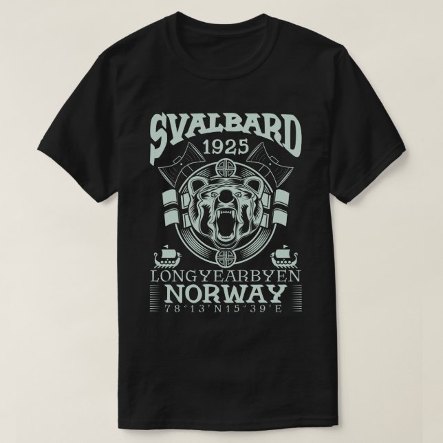 CAMISETA NORWAY SVALBARD LONGYEARBYEN - OSO POLAR (Diseño del anverso)