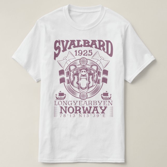 CAMISETA NORWAY SVALBARD LONGYEARBYEN - OSO POLAR (Diseño del anverso)