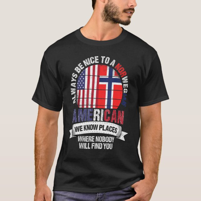 Camiseta Norwegian American We know Places where Norway Fla (Anverso)