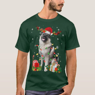 Camiseta Norwegian Elkhound Reindeer Christmas Lights Funny