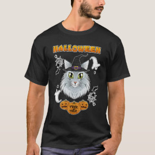 Camiseta Norwegian Forest Cat  I Happy Halloween