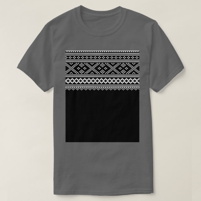 Camiseta norwegian knitting pattern from setesdal in black  (Diseño del anverso)
