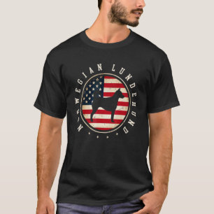 Camiseta Norwegian Lundehund bandera de EE. UU. 4 de julio