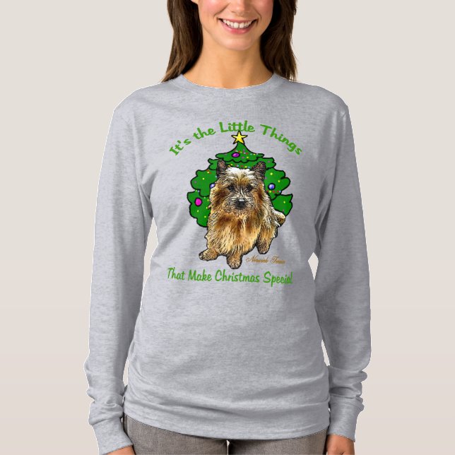 Camiseta Norwich Terrier Navidades Merry (Anverso)