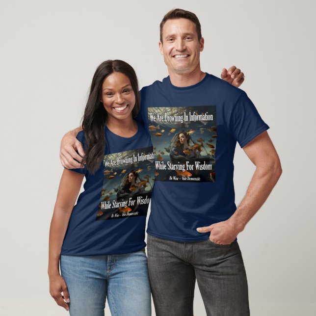 Camiseta Nos Ahogamos En Información - Hambrientos De Sabid (Unisexo)